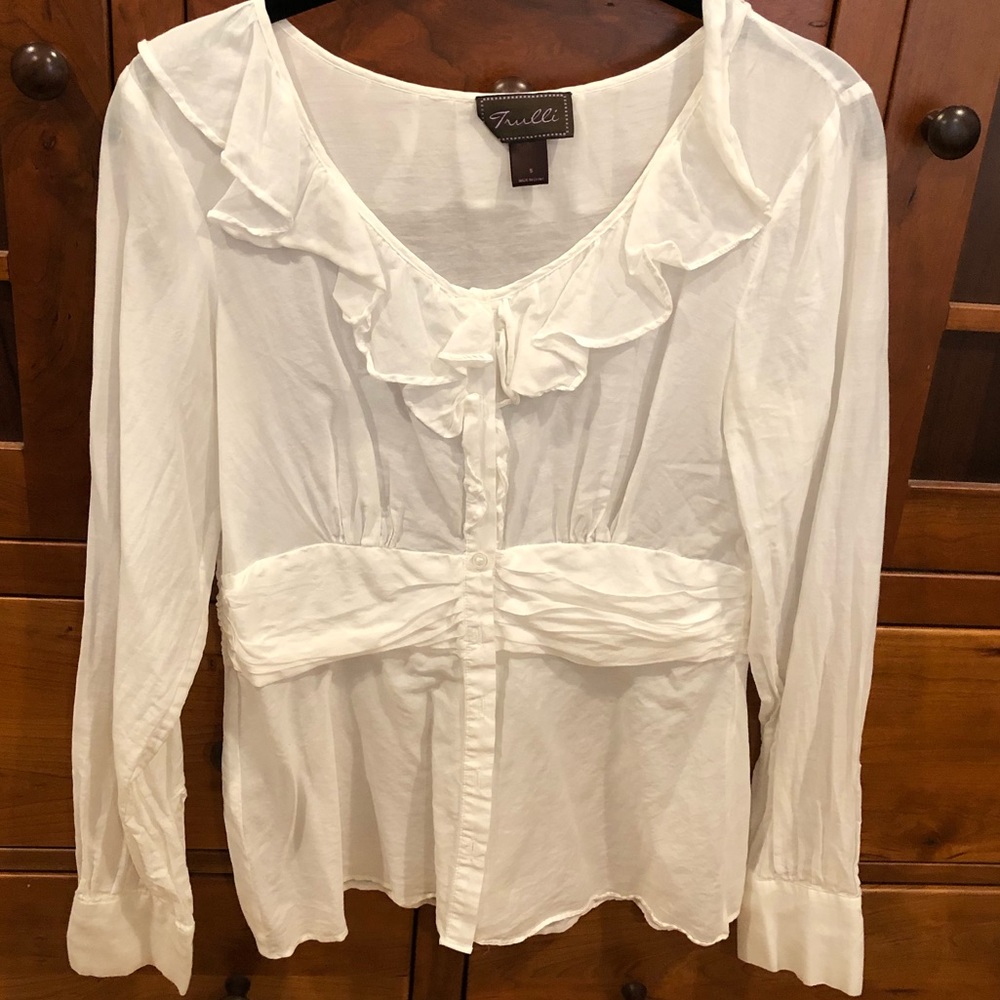 Shear silk/cotton blouse